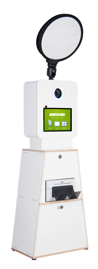 Rent a white photo booth