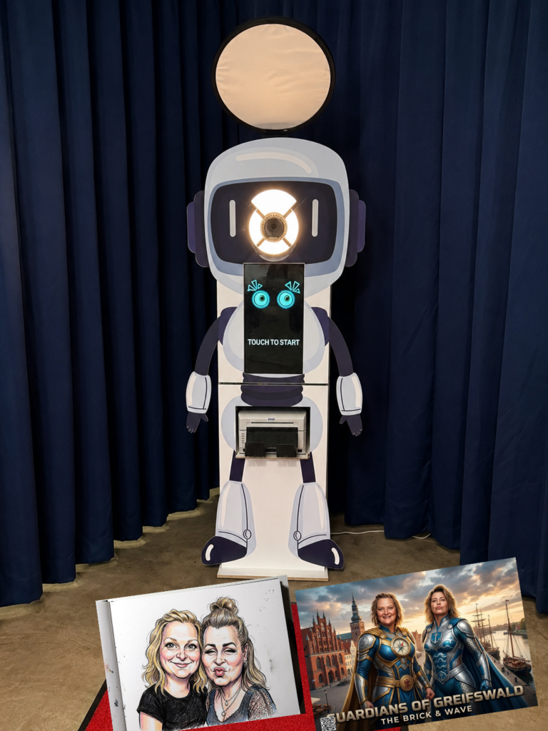 KI Fotobox & Zeichenroboter mieten | Live Comic Portraits für Events