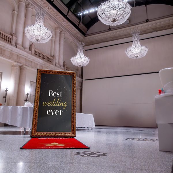 Luxury photo mirror with white flower frame in the Hotel de Rome, Berlin Luxury photo mirror with white flower frame in the Hotel de Rome, Berlin